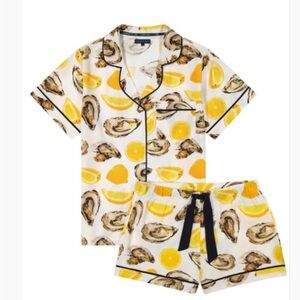 Katie Kime lemons and oysters pajamas shorts set size M medium